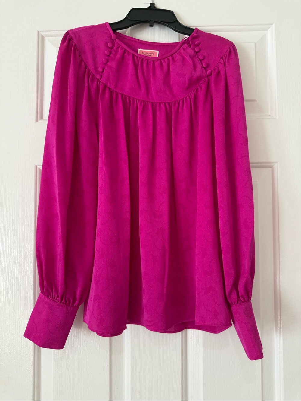 kate spade Fuchsia Long-Sleeve Peasant Blouse